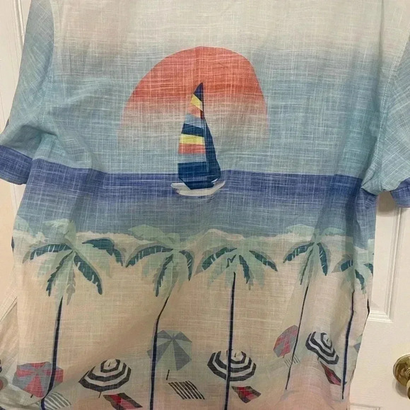 Tommy Hilfiger Beach-Print Shirt. Button Front Cotton All Over Print Men XXL - Picture 10 of 15